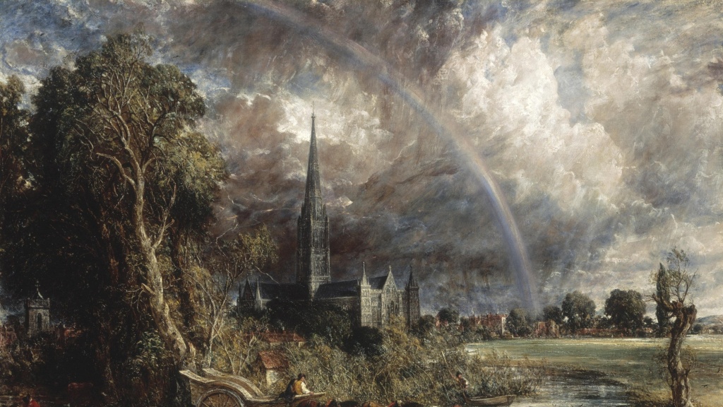 Painting of a rainbow by John Constable
