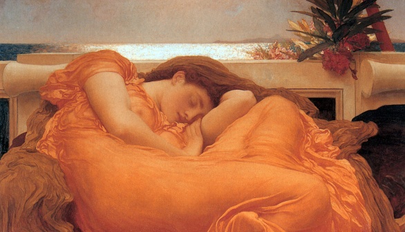 The colour orange in Frederic Leighton’s Flaming June.